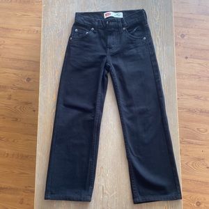 Levi's 550 Boys Relaxed Slim Black Jeans Size 8 Cotton Zipper Fly